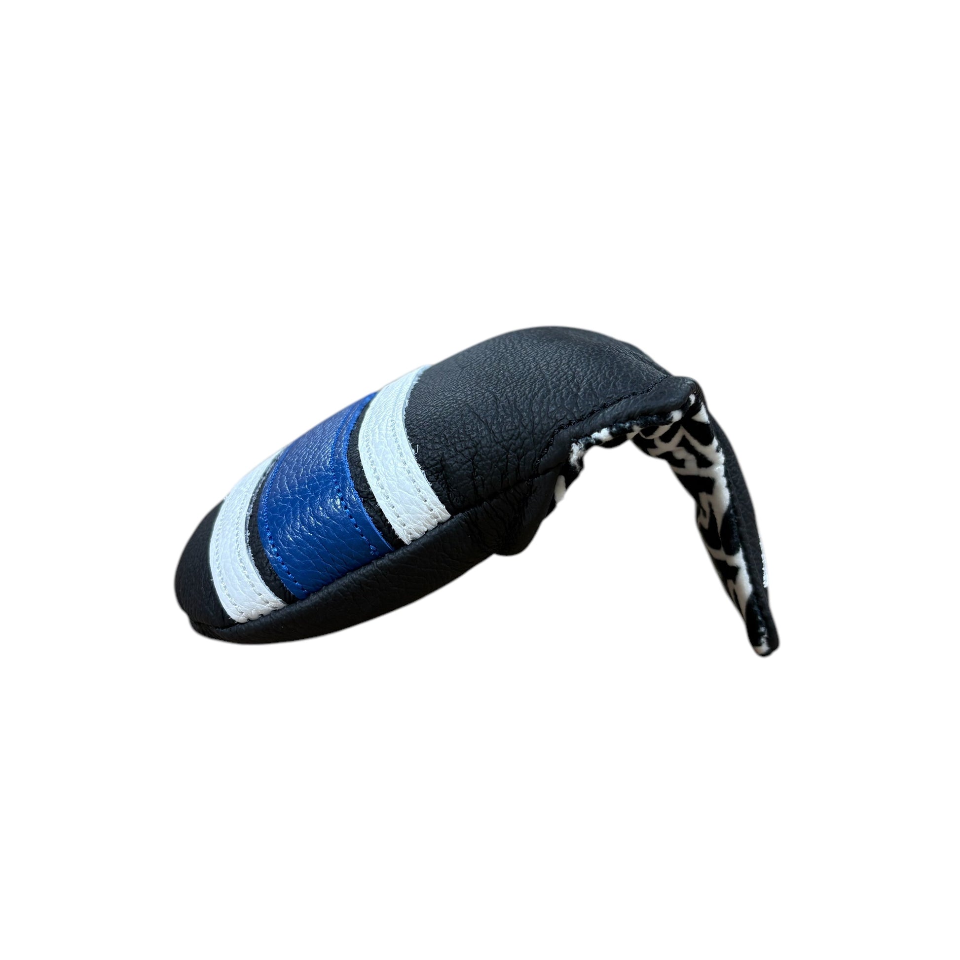 ITL Premium Mallet Putter Cover - Black/White/Royal Blue - Inside the Leather Golf Gloves