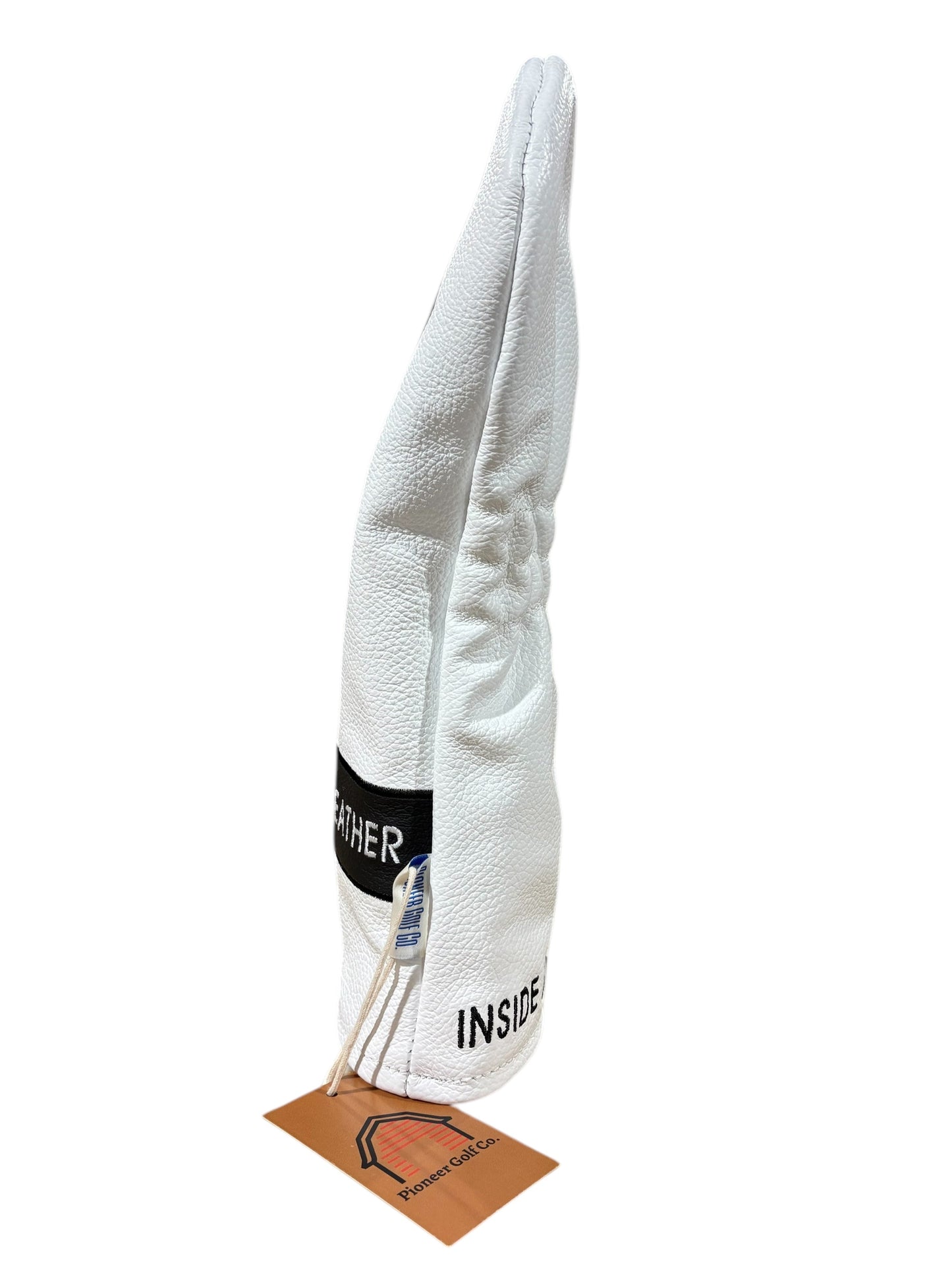 ITL Premium Leather Driver Cover - The Icon in White/Black - Inside the Leather Golf Gloves
