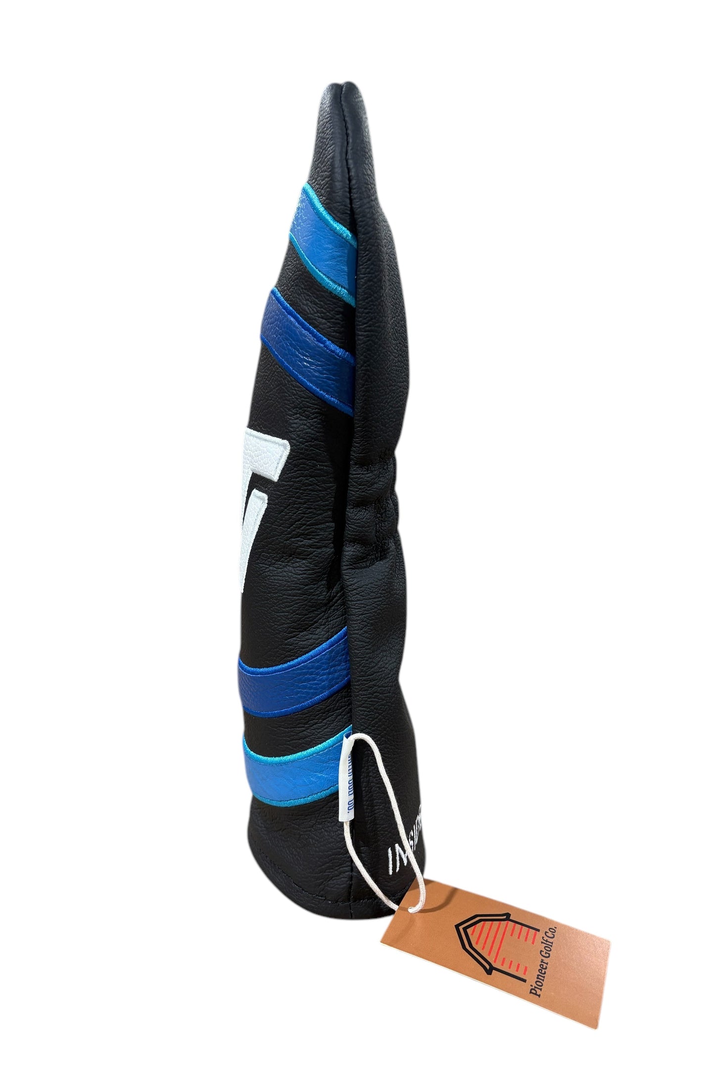 ITL Premium Leather Driver Cover - The Vanguard in Black/Baja Blue/Royal Blue