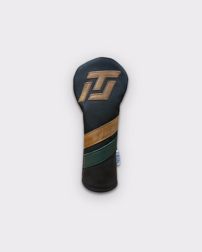 ITL Premium Leather Fairway Cover - The Prestige in Black/Forest Green/Tan