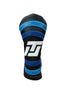 ITL Premium Leather Fairway Cover - The Vanguard in Black/Baja Blue/Royal Blue - Inside the Leather Golf Gloves