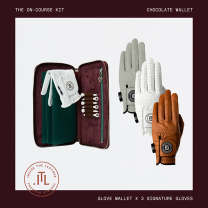 The Men's On-Course Kit - Right Hand Gloves with Chocolate Wallet