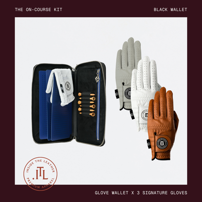 The Men's On-Course Kit - Left Hand Gloves with Black Wallet