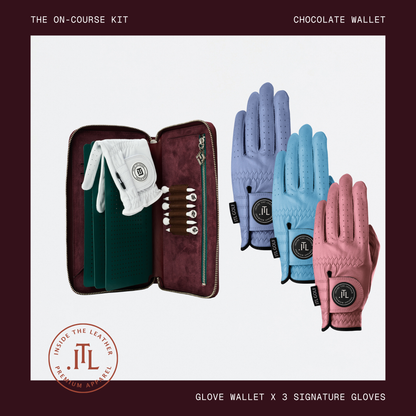 The Women's On-Course Kit - Left Hand Gloves with Chocolate Wallet